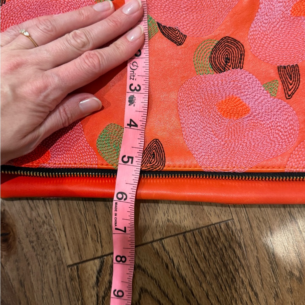 Clare V Floral Orange and Pink Clutch - Picture 8 of 9